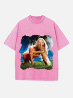 Zara Larsson Print Round Neck T-shirt