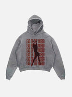 Miley Cyrus Print Slant Pockets Hoodie