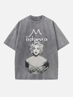 Madonna Print Round Neck T-shirt