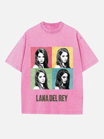 Lana Del Rey Print Round Neck T-shirt