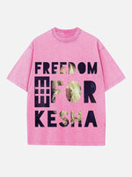 Kesha Print Round Neck T-shirt