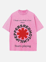 Red Hot Chili Peppers Print Round Neck T-shirt