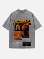 Dua Lipa Print Round Neck T-shirt