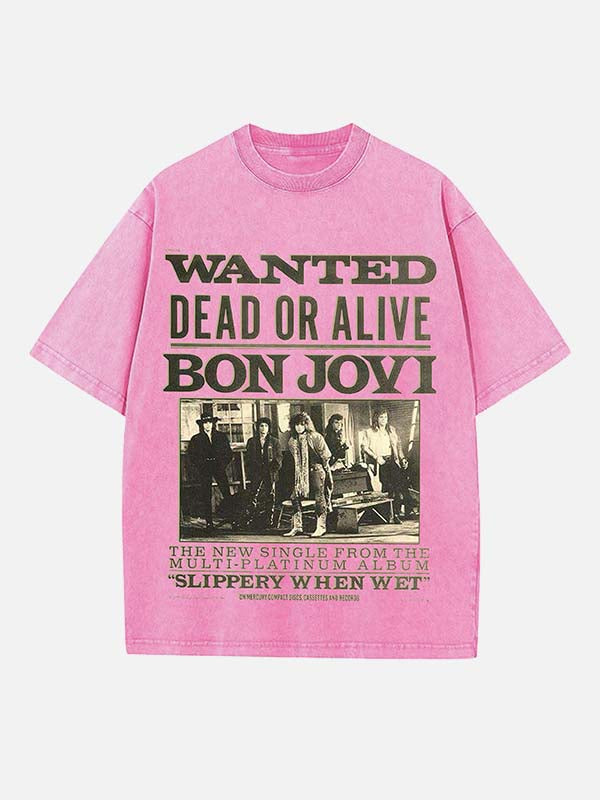 Bon Jovi Print Round Neck T-shirt