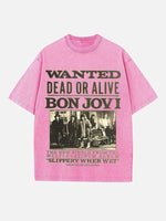 Bon Jovi Print Round Neck T-shirt