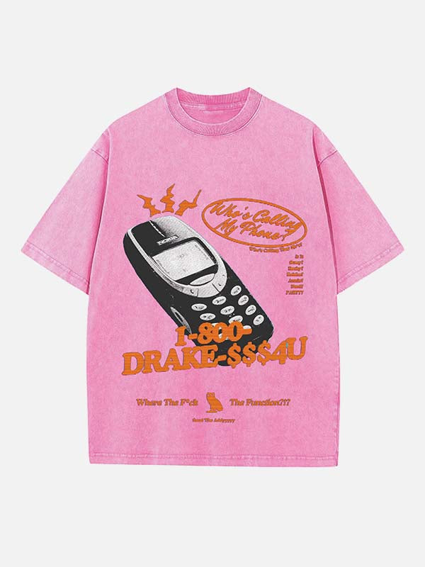 Drake Print Round Neck T-shirt
