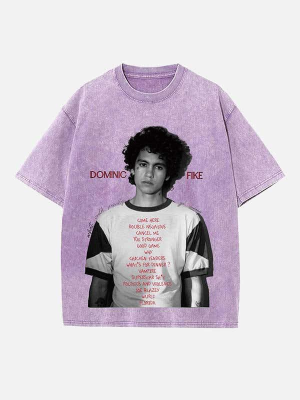 Dominic Fike Print Round Neck T-shirt
