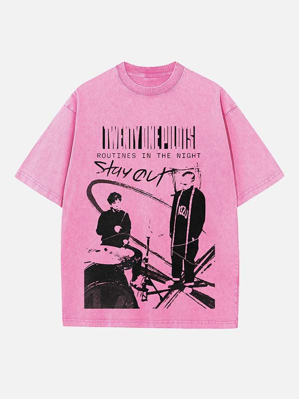 Twenty One Pilots Print Round Neck T-shirt