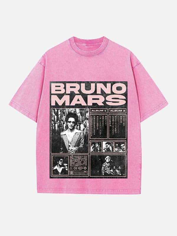 Bruno Mars Print Round Neck T-shirt