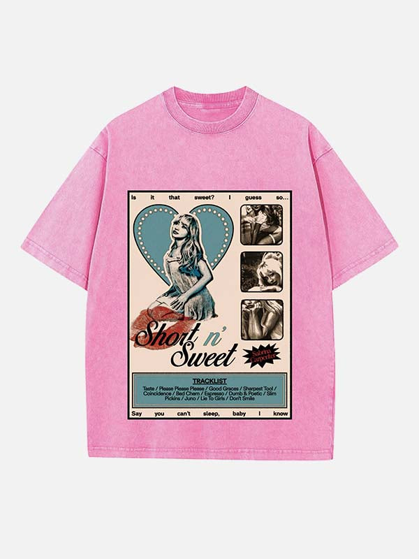 Sabrina Carpenter Print Round Neck T-shirt