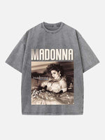 Madonna Print Round Neck T-shirt