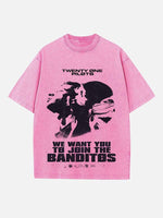 Twenty One Pilots Print Round Neck T-shirt