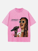 Rihanna Print Round Neck T-shirt