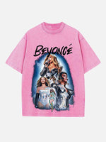Beyoncé Print Round Neck T-shirt