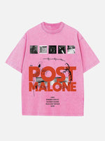 Post Malone Print Round Neck T-shirt