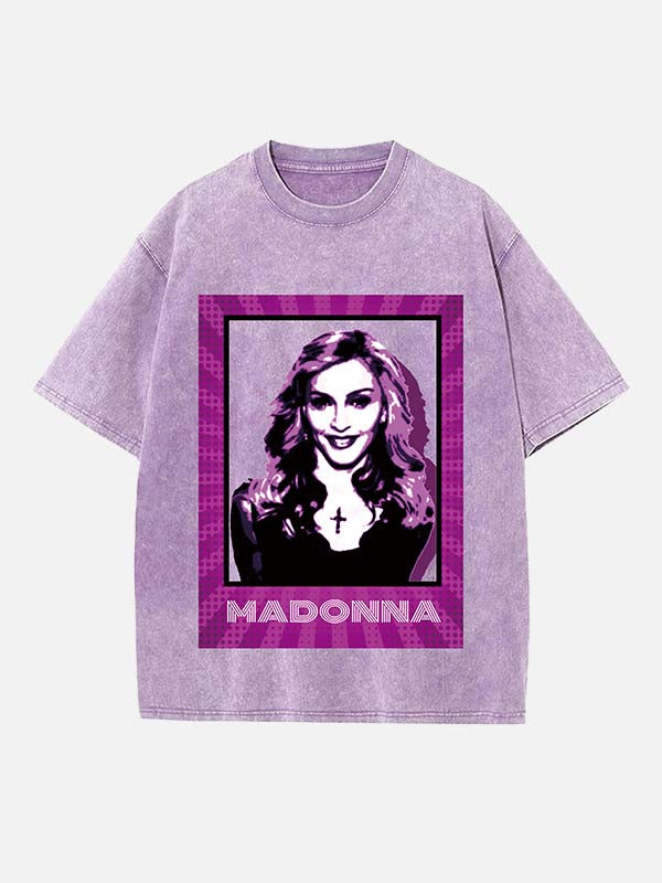 Madonna Print Round Neck T-shirt