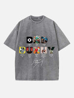 Bad Bunny Print Round Neck T-shirt