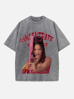 Rihanna Print Round Neck T-shirt