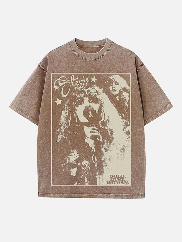 Fleetwood Mac Print Round Neck T-shirt