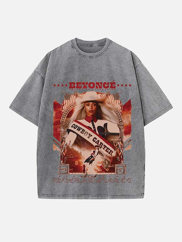 Beyoncé Print Round Neck T-shirt