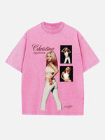 Christina Aguilera Print Round Neck T-shirt