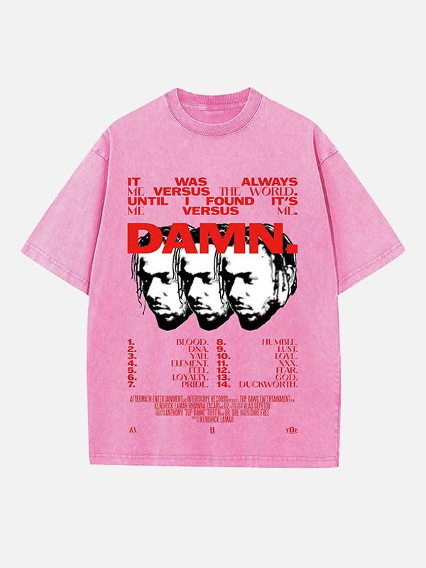 Kendrick Lamar Print Round Neck T-shirt