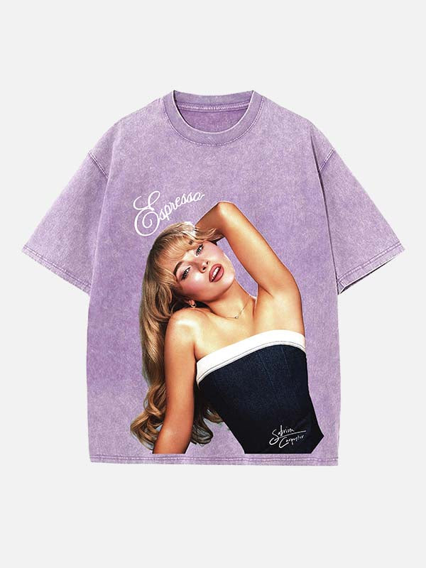 Sabrina Carpenter Print Round Neck T-shirt