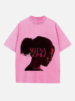 Selena Gomez Print Round Neck T-shirt