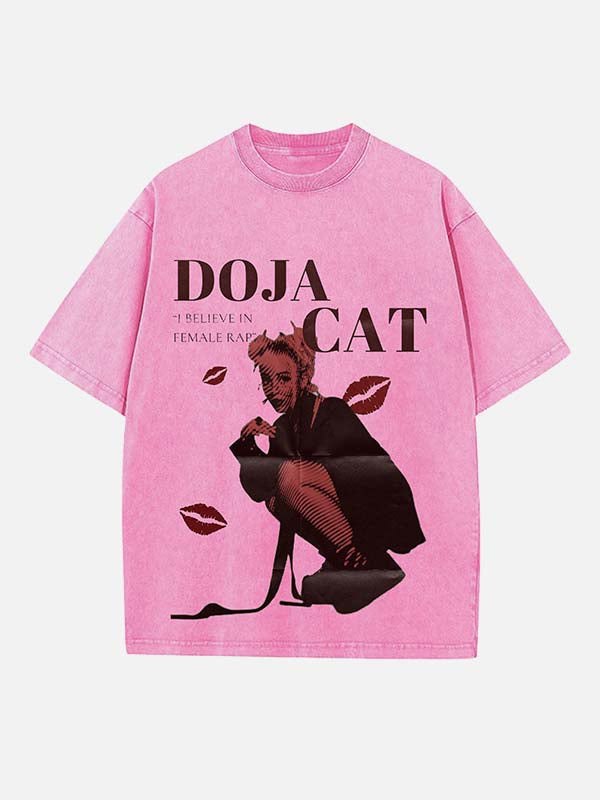 Doja Cat Print Round Neck T-shirt