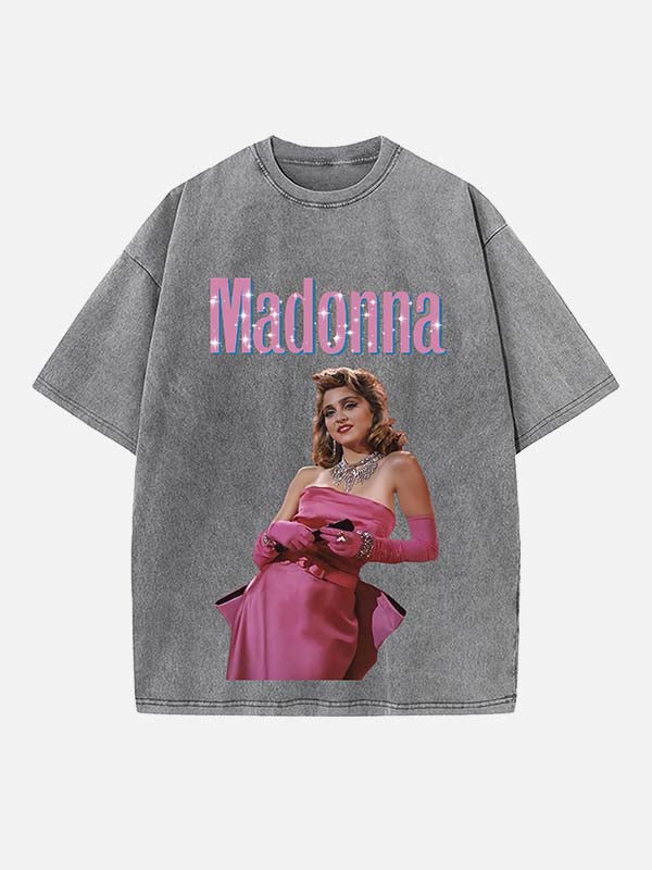 Madonna Print Round Neck T-shirt