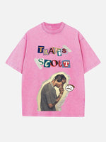 Travis Scott Print Round Neck T-shirt