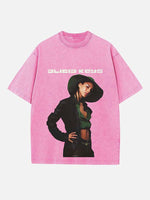 Alicia Keys Print Round Neck T-shirt