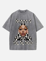 Beyoncé Print Round Neck T-shirt