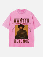Beyoncé Print Round Neck T-shirt
