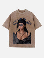 Rihanna Print Round Neck T-shirt