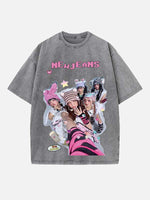 NewJeans Print Round Neck T-shirt