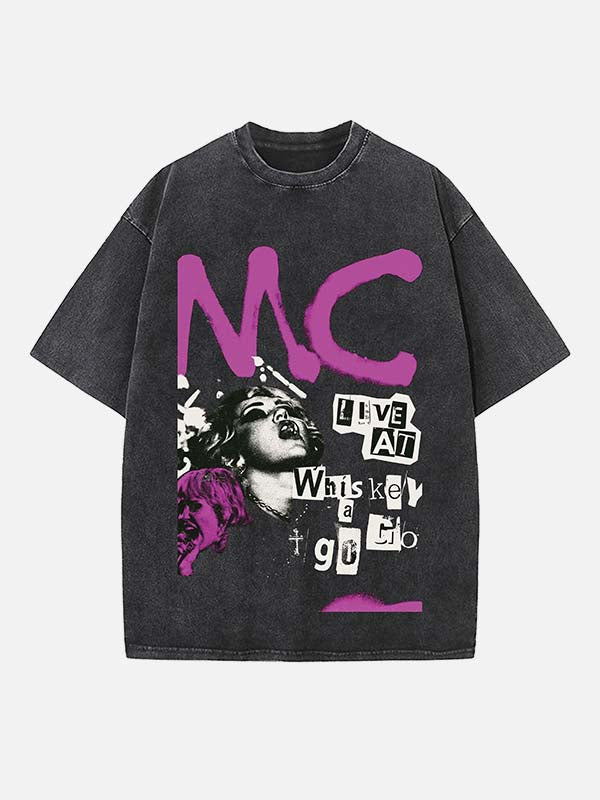 Miley Cyrus Print Round Neck T-shirt