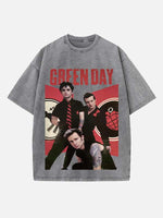 Green Day Print Round Neck T-shirt