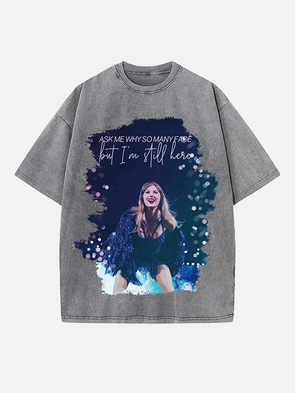 Taylor Swift Print Round Neck T-shirt