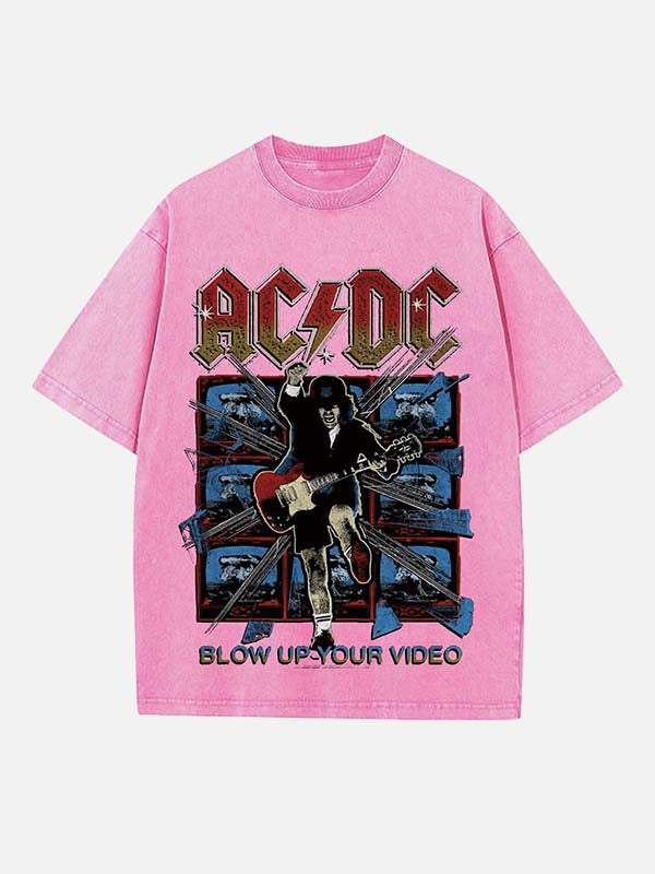 AC/DC Print Round Neck T-shirt