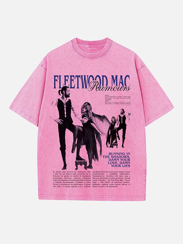 Fleetwood Mac Print Round Neck T-shirt