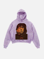 Lady Gaga Print Slant Pockets Hoodie