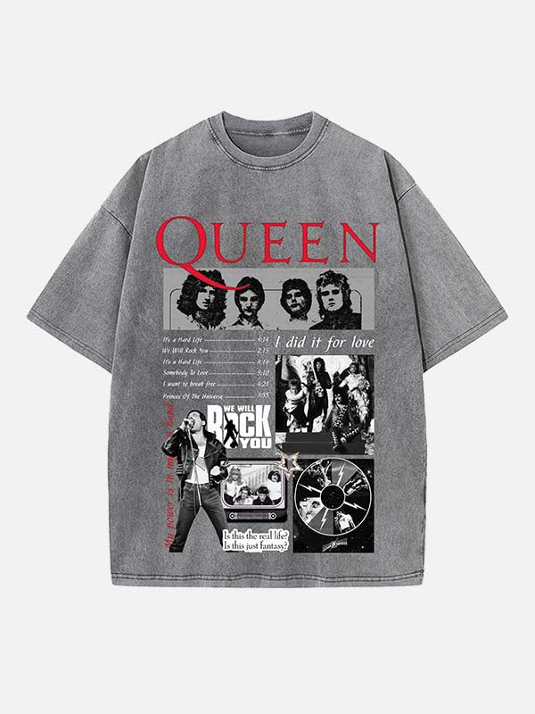 Queen Print Round Neck T-shirt