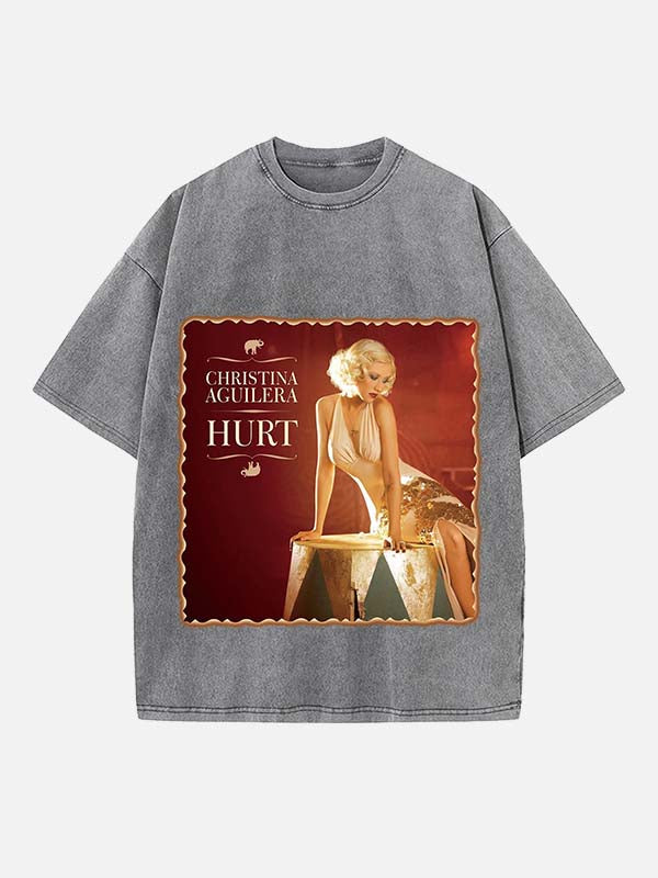 Christina Aguilera Print Round Neck T-shirt
