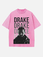 Drake Print Round Neck T-shirt