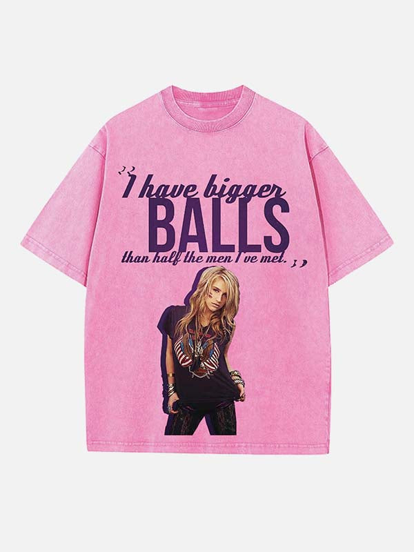 Kesha Print Round Neck T-shirt