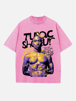 2Pac Print Round Neck T-shirt