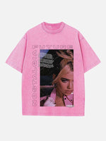 Dua Lipa Print Round Neck T-shirt