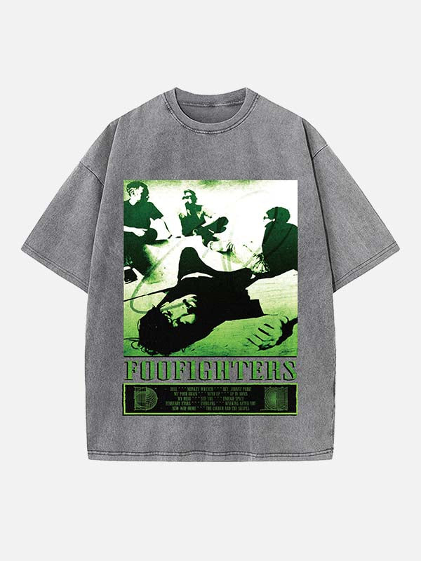 Foo Fighters Print Round Neck T-shirt