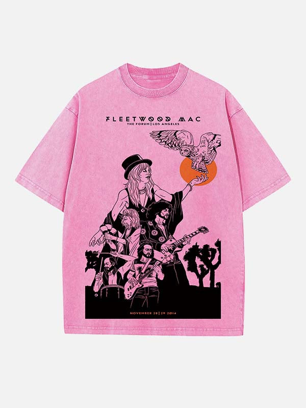 Fleetwood Mac Print Round Neck T-shirt